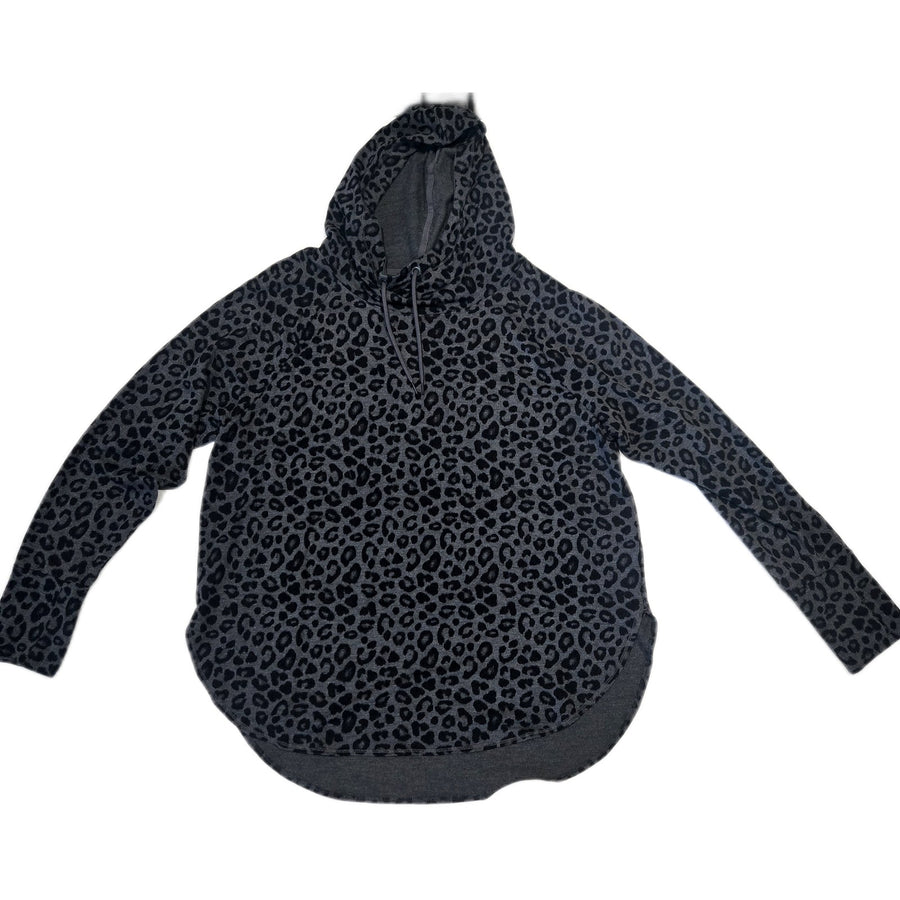 Athletic Works Leopard Print Hooded Sweatshirt Hi-Lo XXL